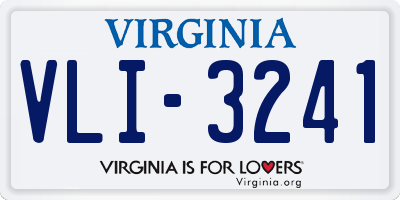 VA license plate VLI3241