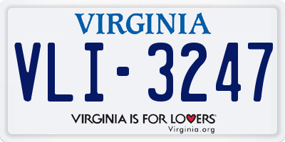 VA license plate VLI3247