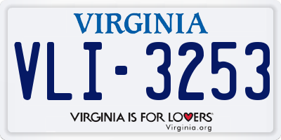 VA license plate VLI3253