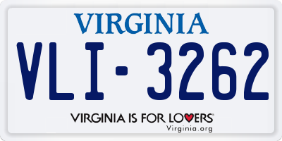 VA license plate VLI3262