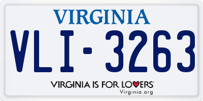 VA license plate VLI3263