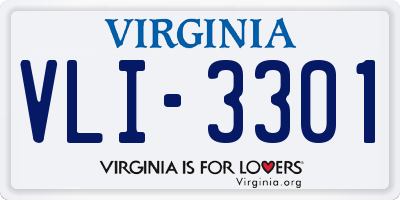 VA license plate VLI3301