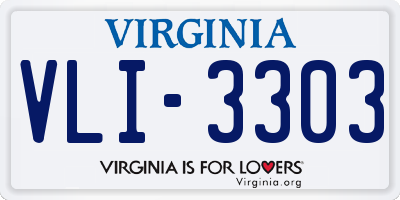 VA license plate VLI3303