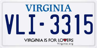 VA license plate VLI3315