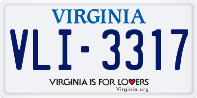 VA license plate VLI3317