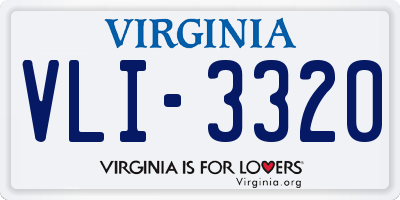 VA license plate VLI3320