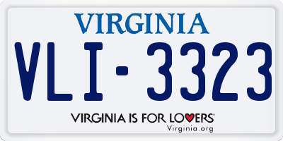 VA license plate VLI3323