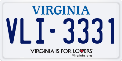 VA license plate VLI3331