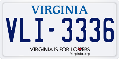 VA license plate VLI3336