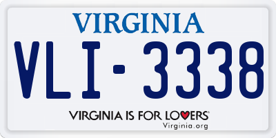 VA license plate VLI3338