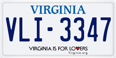 VA license plate VLI3347