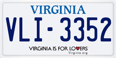 VA license plate VLI3352