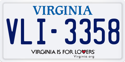 VA license plate VLI3358