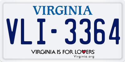 VA license plate VLI3364
