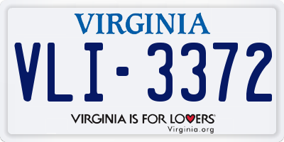 VA license plate VLI3372