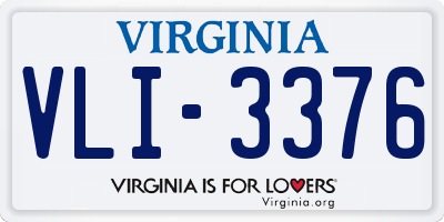 VA license plate VLI3376
