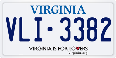 VA license plate VLI3382