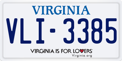 VA license plate VLI3385