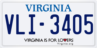 VA license plate VLI3405