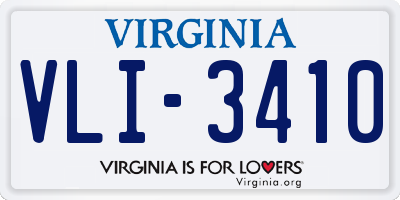 VA license plate VLI3410