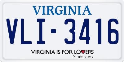 VA license plate VLI3416