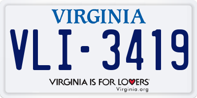 VA license plate VLI3419