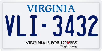 VA license plate VLI3432