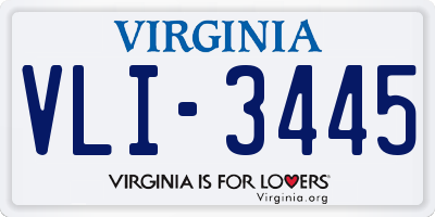 VA license plate VLI3445