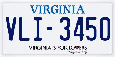 VA license plate VLI3450