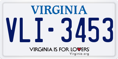 VA license plate VLI3453