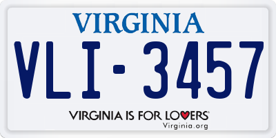 VA license plate VLI3457