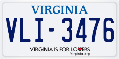 VA license plate VLI3476