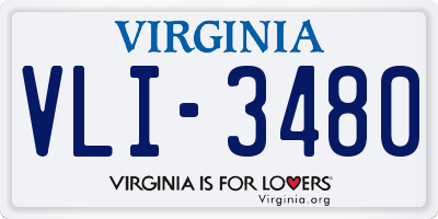 VA license plate VLI3480