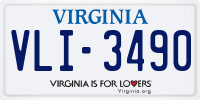 VA license plate VLI3490