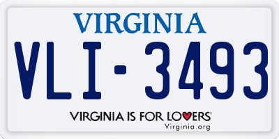 VA license plate VLI3493
