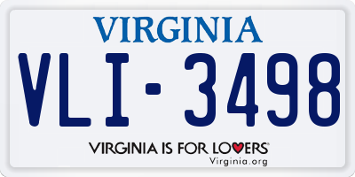 VA license plate VLI3498