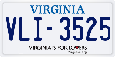 VA license plate VLI3525