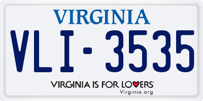 VA license plate VLI3535