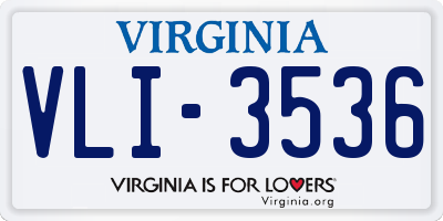 VA license plate VLI3536