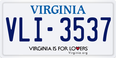VA license plate VLI3537