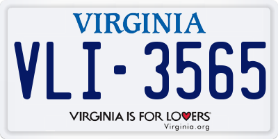 VA license plate VLI3565