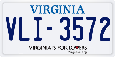 VA license plate VLI3572