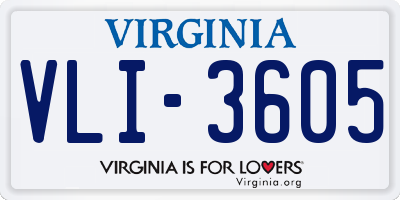 VA license plate VLI3605