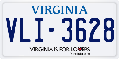 VA license plate VLI3628