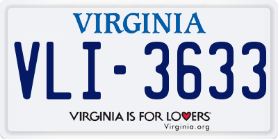 VA license plate VLI3633