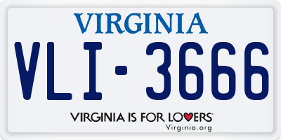 VA license plate VLI3666