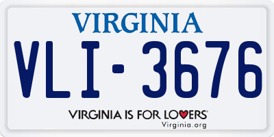 VA license plate VLI3676
