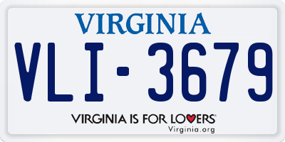 VA license plate VLI3679