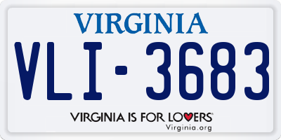 VA license plate VLI3683
