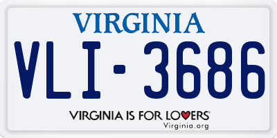 VA license plate VLI3686